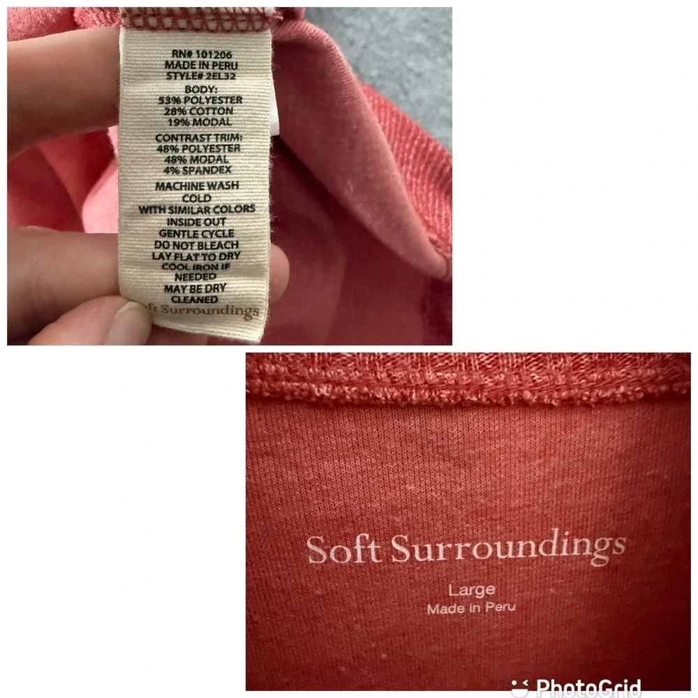 Soft Surroundings Lhami Full‎ Zip Ribbed Cardigan Womens Large Sweater Mock Neck